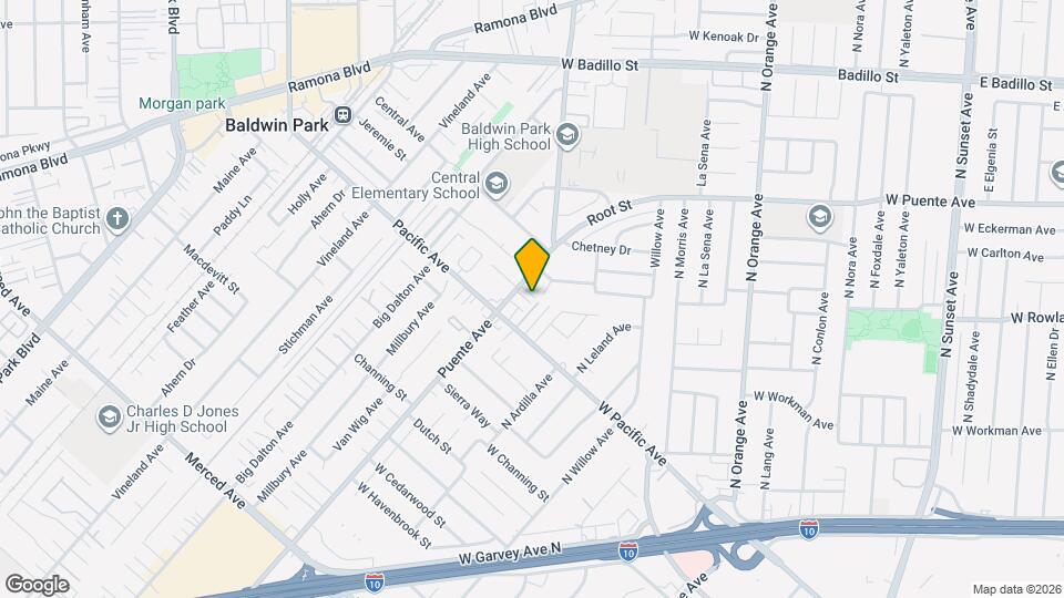 3736 Puente Ave Mapa y Detalles de la Ubicación