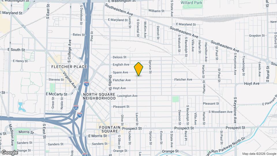 1406 Fletcher Ave, Unit Fountain Square Carriage House Apartment Map and Location Details