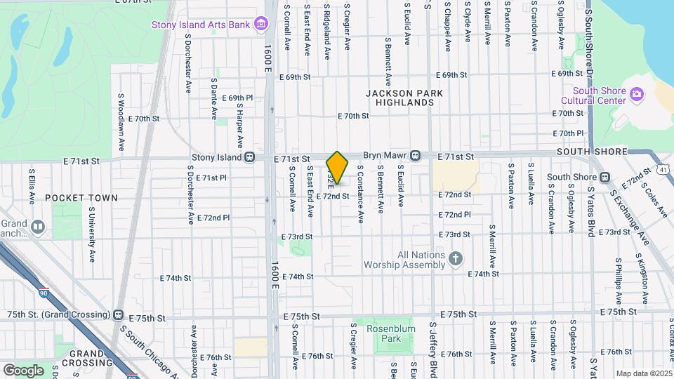 1734 E 72nd St Map and Location Details