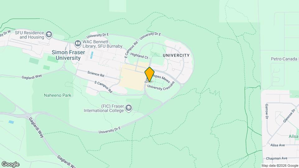 9877 University Crescent Map and Location Details