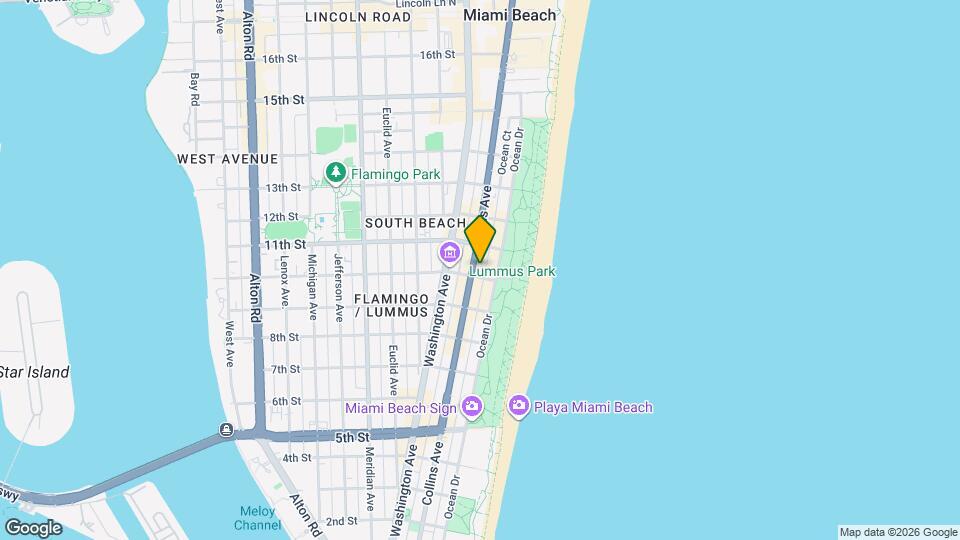 1001 Collins Ave, Unit SI ID1540453P Mapa y Detalles de la Ubicación
