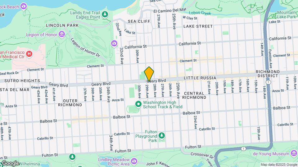 6445 Geary Blvd Map and Location Details