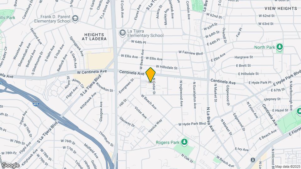 933 N Cedar St Map and Location Details