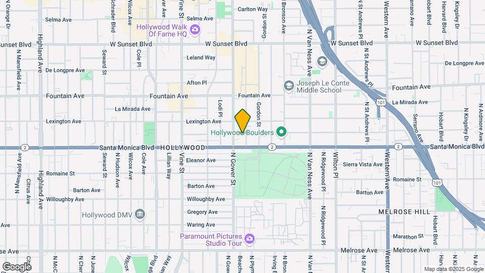 1127 N Beachwood Dr Mapa y Detalles de la Ubicación