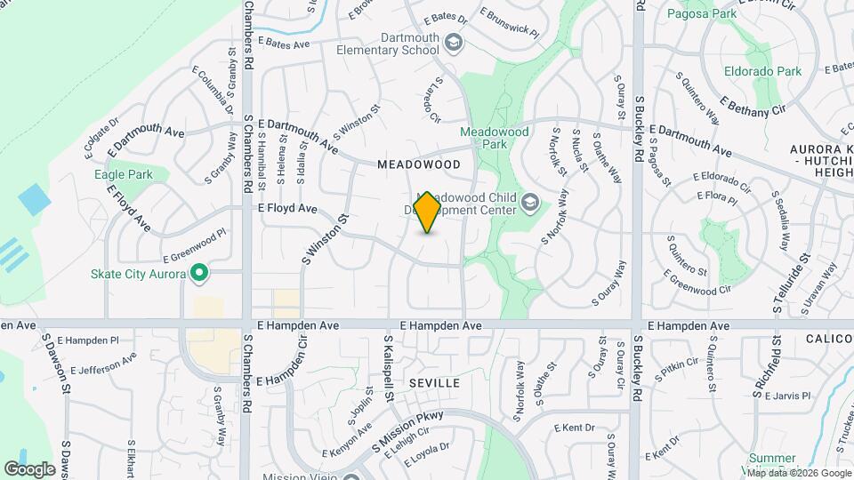 3306 S Kittredge St Map and Location Details