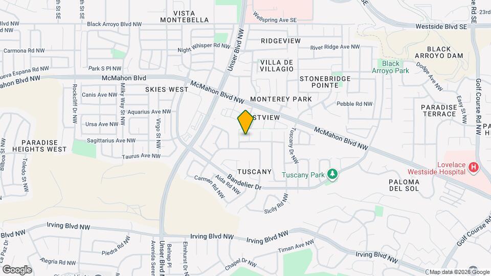 10605 Monte Bello Ct NW Map and Location Details