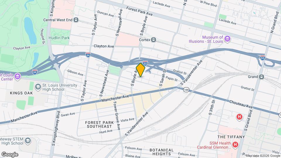 4233 Chouteau Ave Map and Location Details