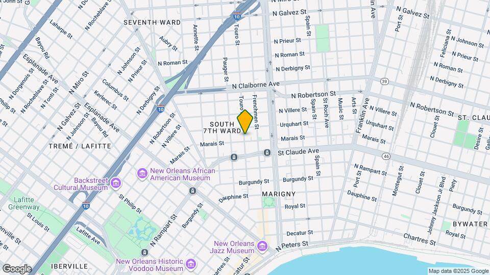 1217 Touro St, Unit Upper Map and Location Details