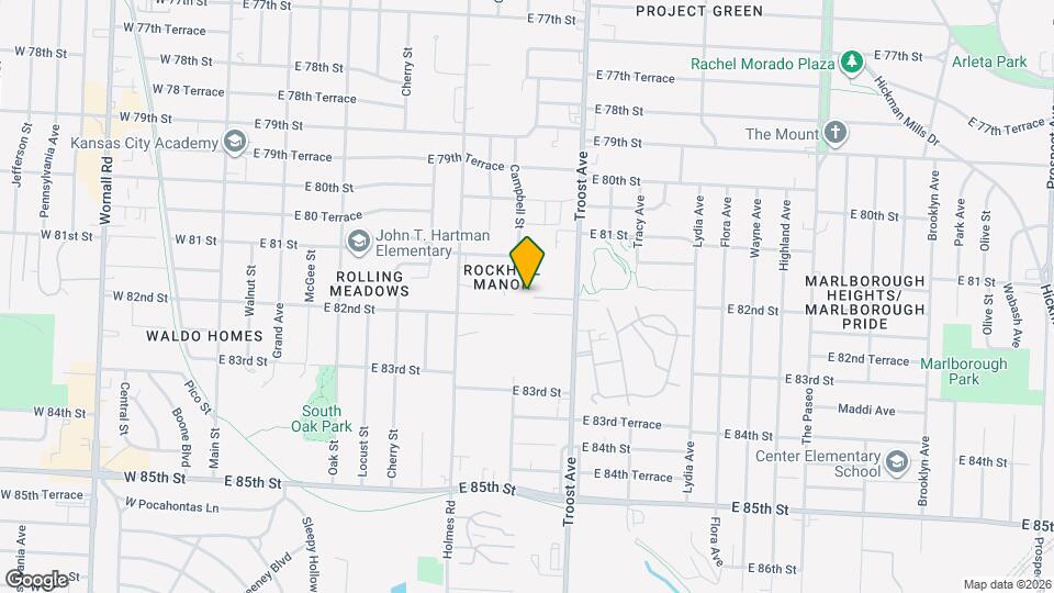 8222 Troost Ave Map and Location Details