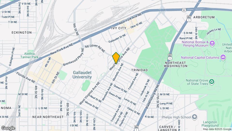 1705 West Virginia Ave NE Map and Location Details