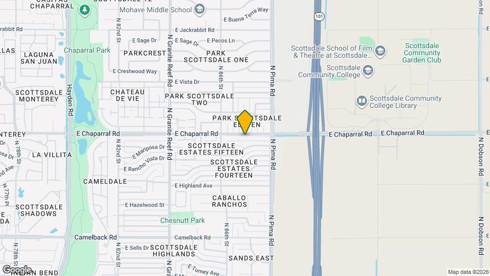 8701 E Chaparral Rd Map and Location Details