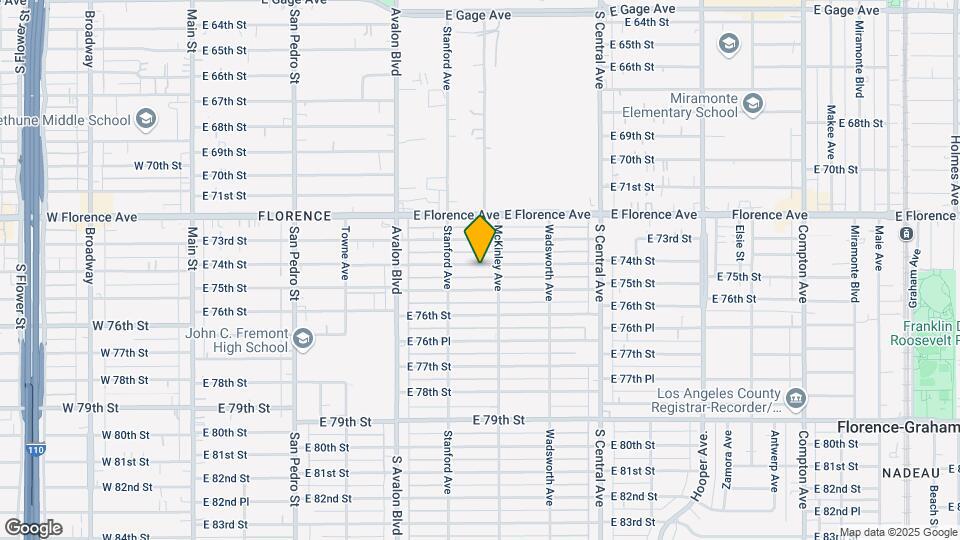 736 E 74th St Map and Location Details