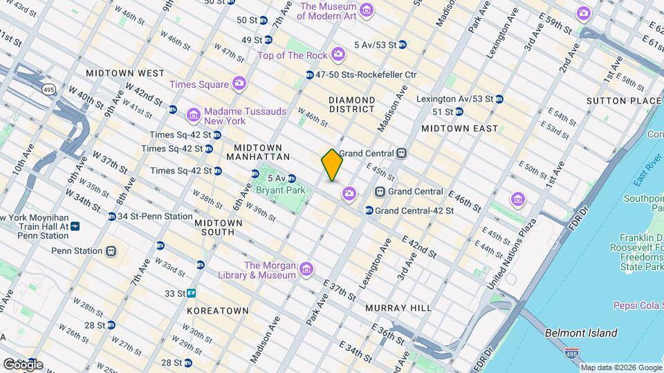 6 E 43rd St Mapa y Detalles de la Ubicación