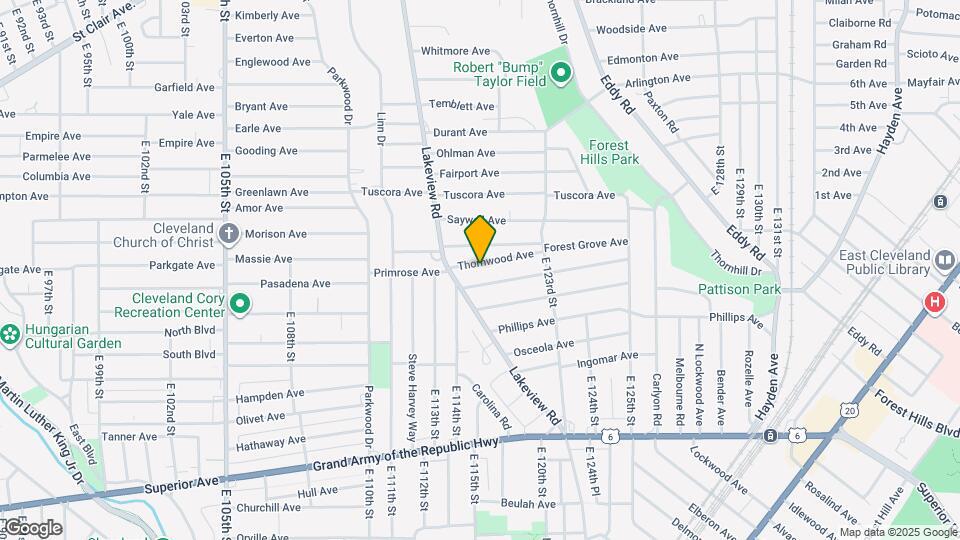 11604 Thornwood Ave Map and Location Details