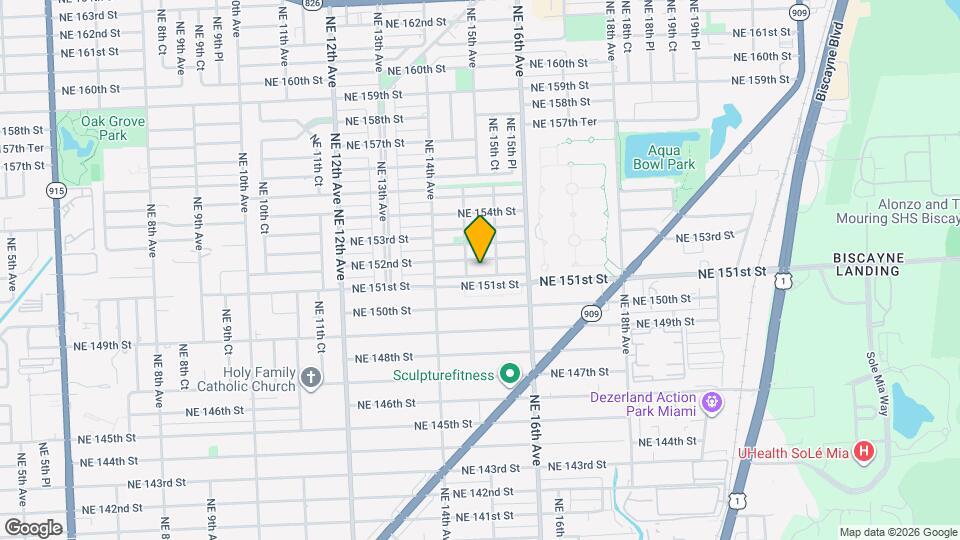 1501 NE 151st Terrace Map and Location Details
