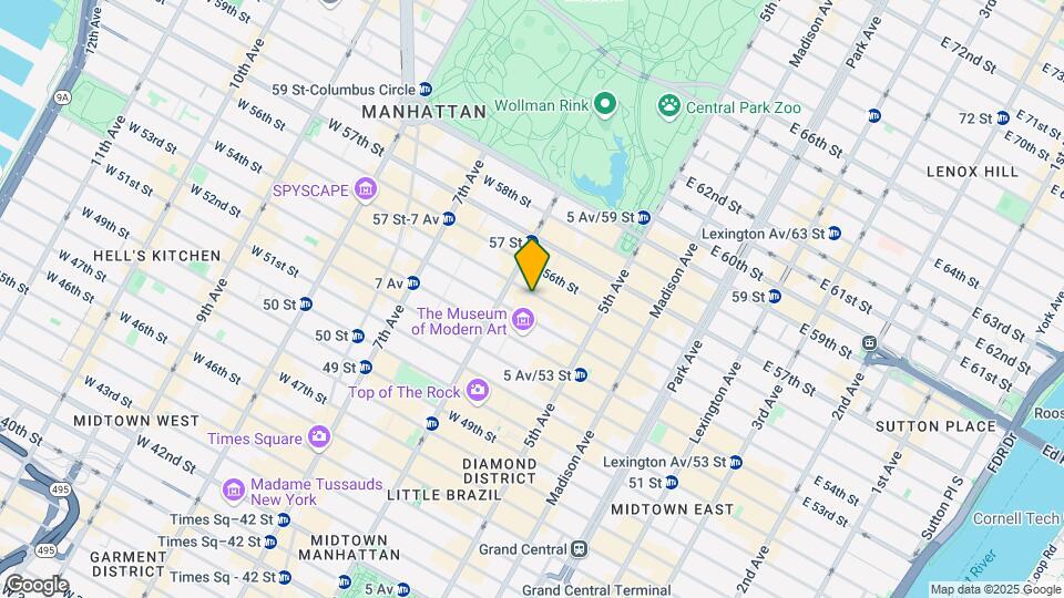 60 W 55th St Map and Location Details
