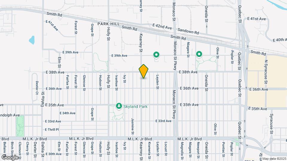 Renovated Park Hill brick home with large Map and Location Details
