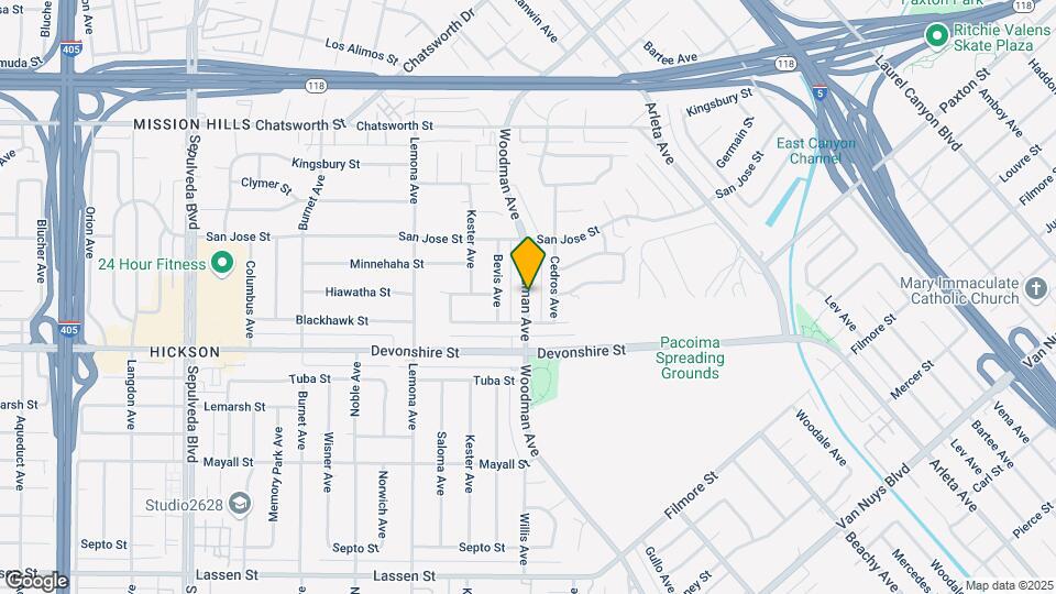 10402 Woodman Ave Mapa y Detalles de la Ubicación