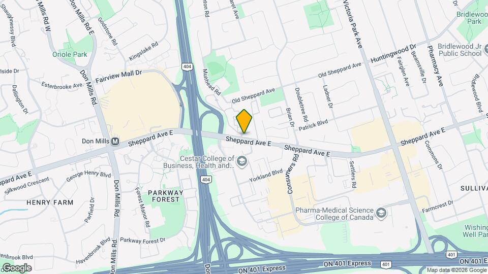1900 Sheppard Ave E Map and Location Details