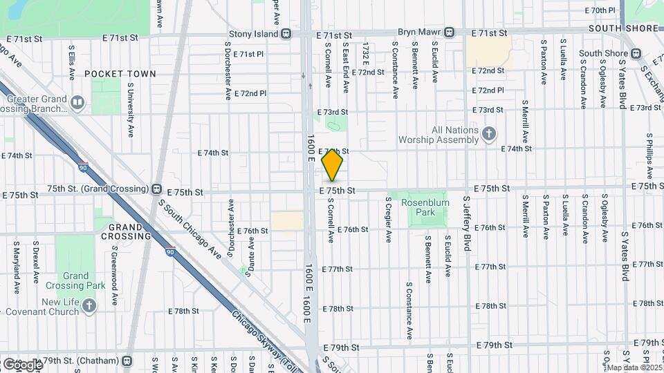 1628 E 75th St Map and Location Details