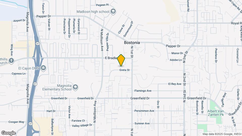 1032 Greta St, Unit El Cajon Studio Map and Location Details