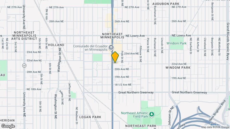 2015 Central Ave NE Mapa y Detalles de la Ubicación