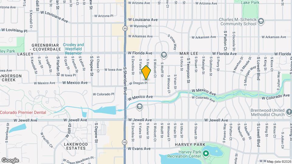 1649 S Xavier St Map and Location Details