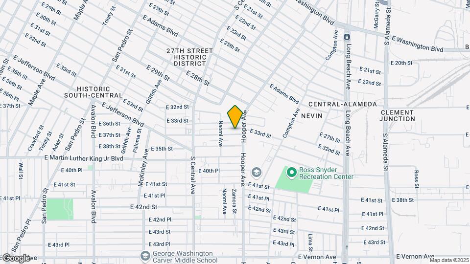 1251 E 34th St Map and Location Details
