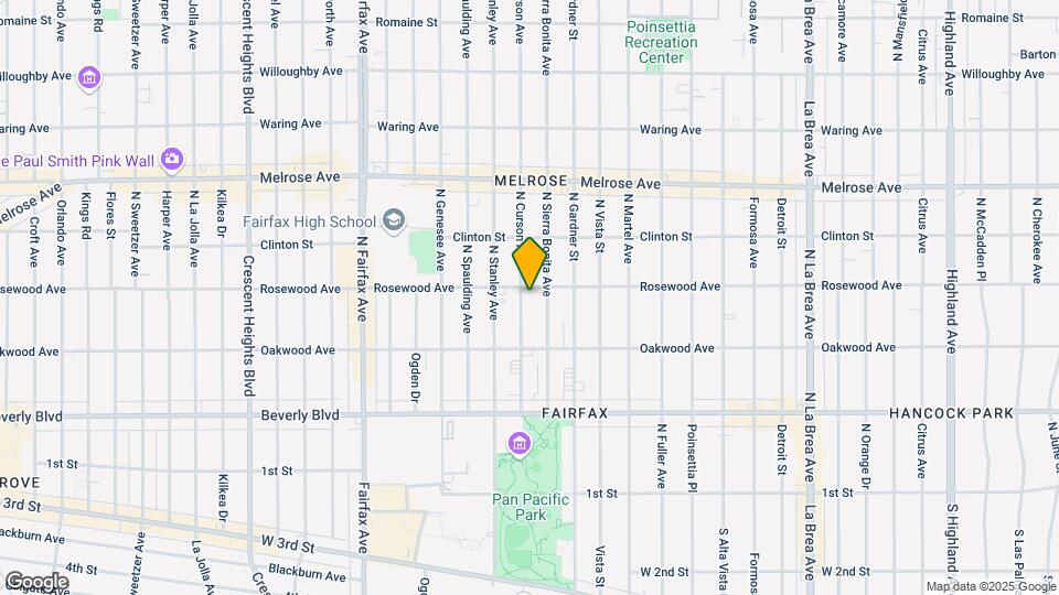 458 N Curson Ave Mapa y Detalles de la Ubicación