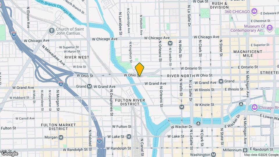 555 N Kingsbury St Map and Location Details