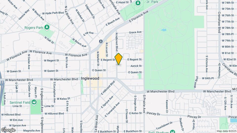 124 N Hillcrest Blvd Map and Location Details