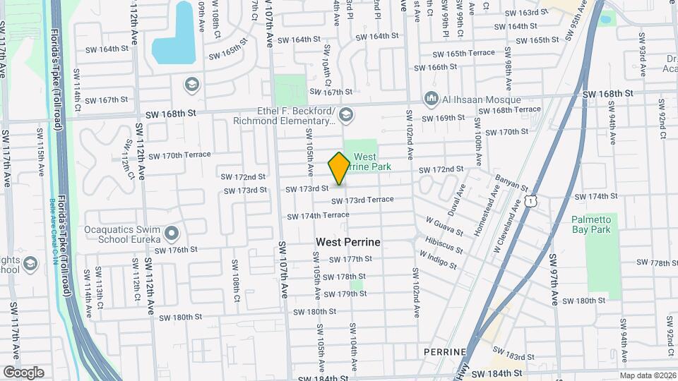 10412 SW 173rd St Map and Location Details