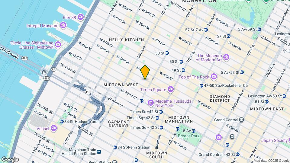 302 W 45th St Map and Location Details