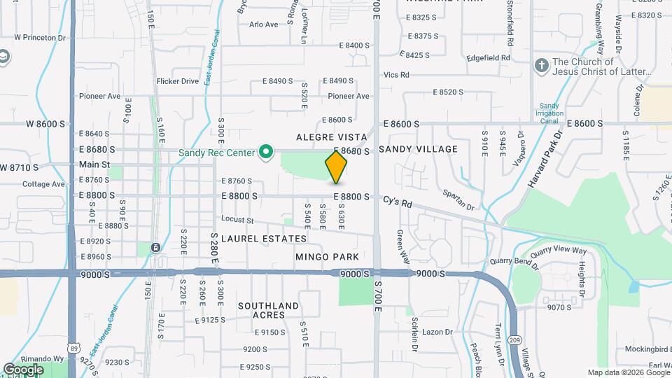 613 E 8800 S Mapa y Detalles de la Ubicación