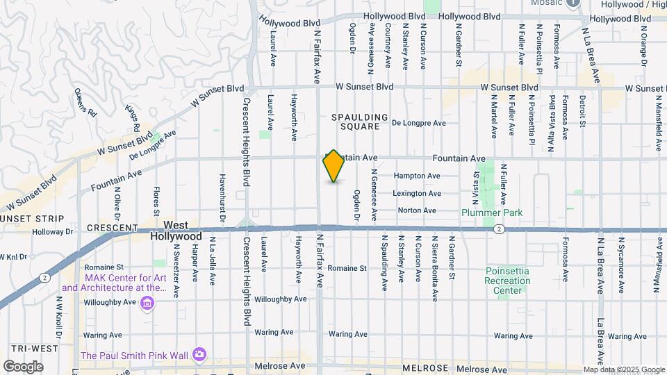 1201 N Orange Grove Ave Map and Location Details