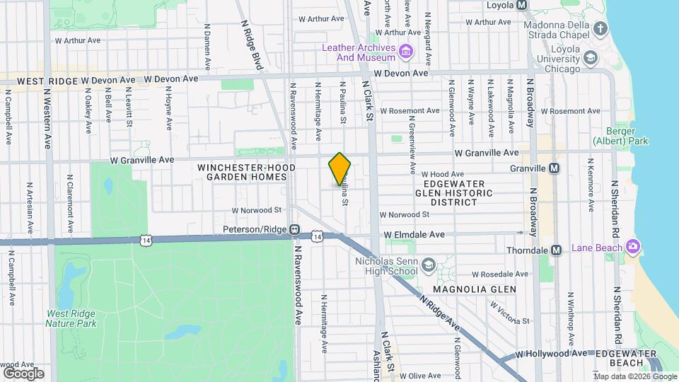 1706 W Glenlake Ave Mapa y Detalles de la Ubicación