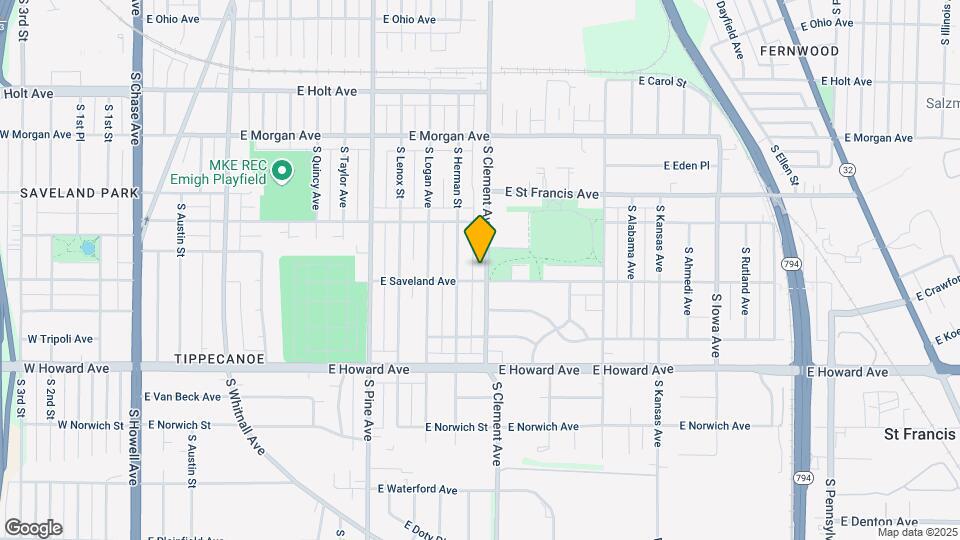 3725 S Clement Ave Map and Location Details