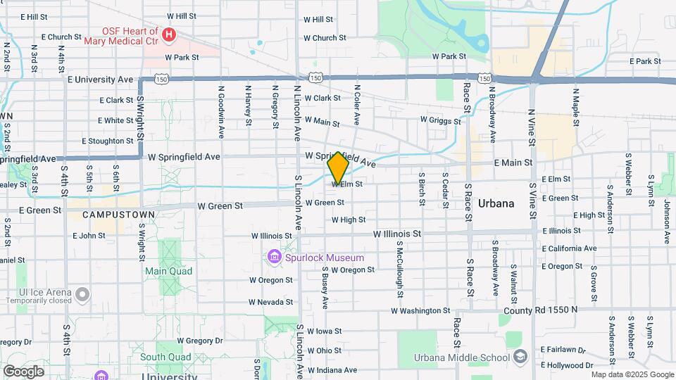 707 West Elm Street, Urbana, IL Mapa y Detalles de la Ubicación