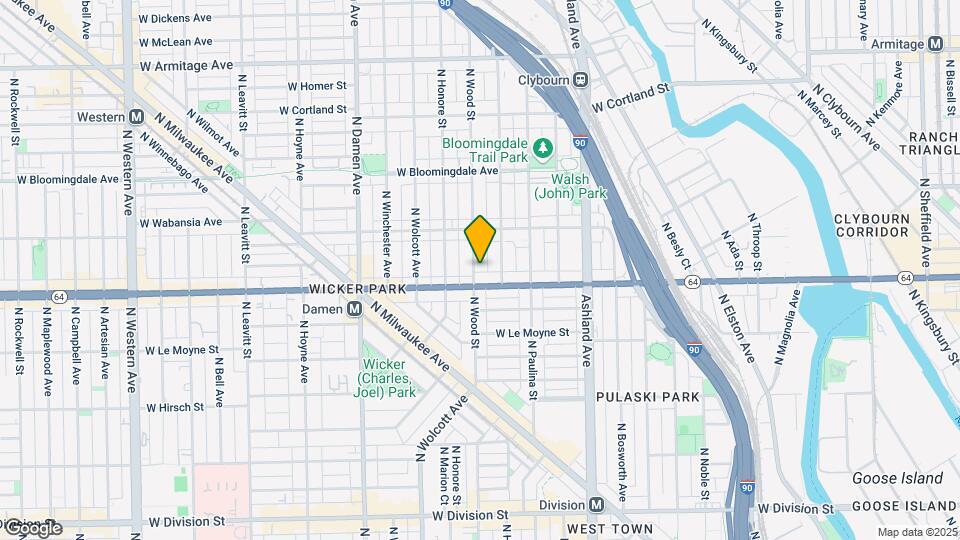 1615 N Wood St Map and Location Details