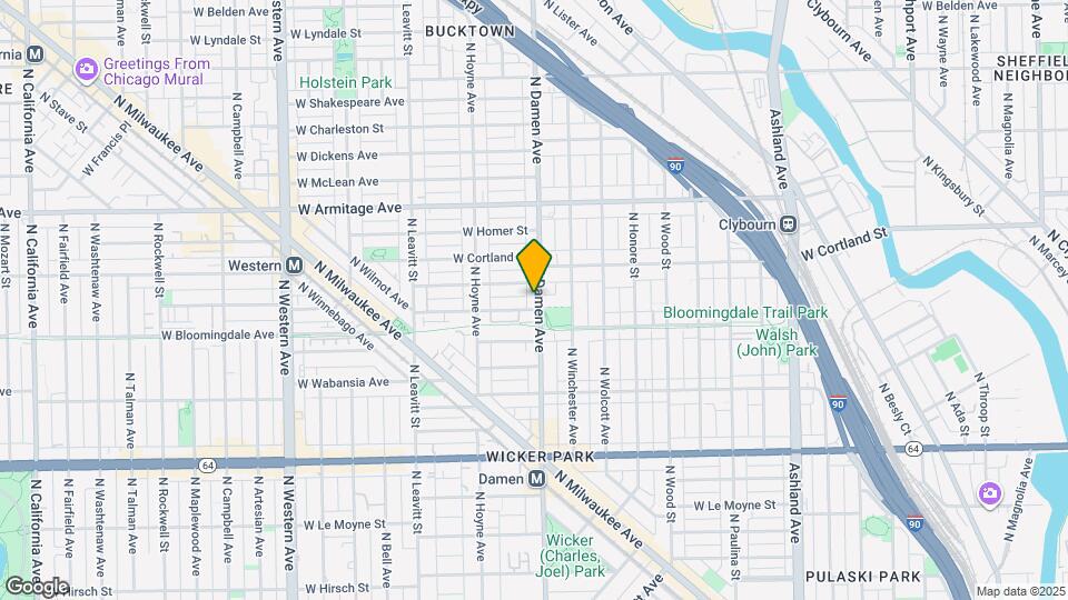 1842 N Damen Ave Map and Location Details