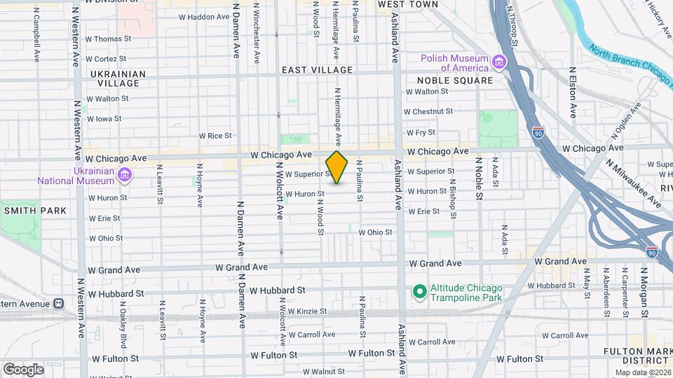 1734 W Huron St, Unit 2 Map and Location Details