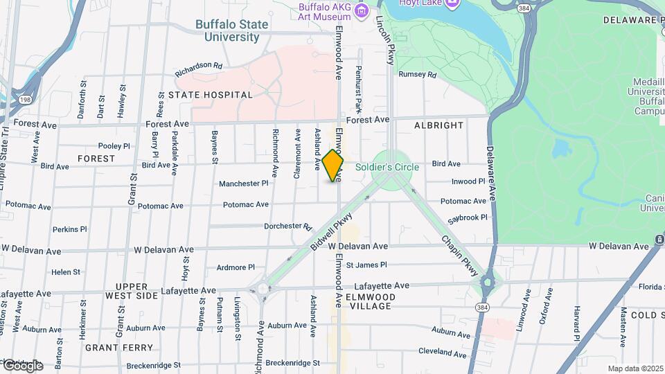 1020 Elmwood Ave Map and Location Details