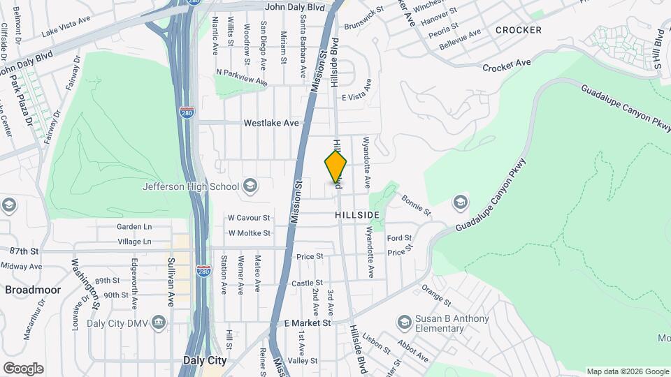 584 Hillside Blvd Mapa y Detalles de la Ubicación