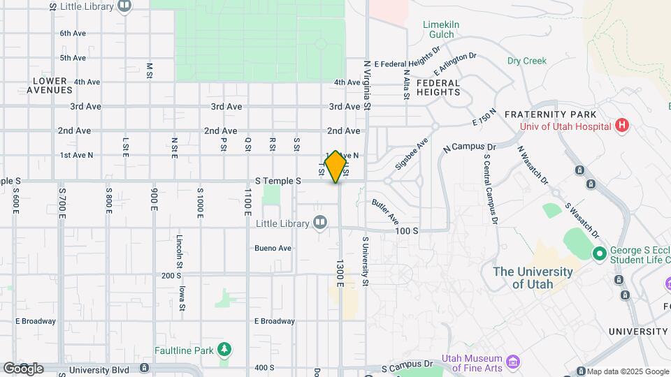 1280 E South Temple St Mapa y Detalles de la Ubicación