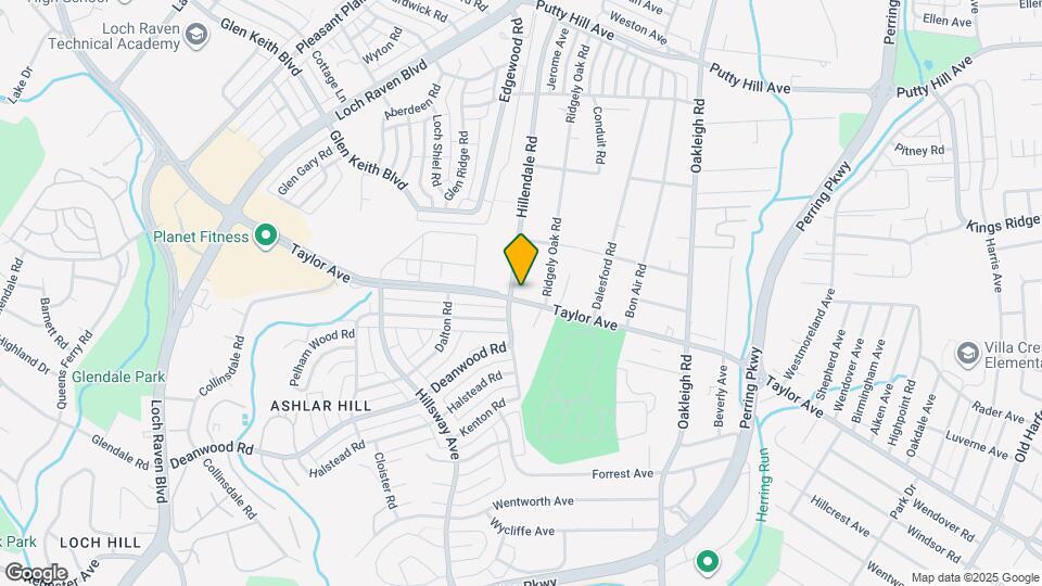 1504 Taylor Ave Map and Location Details