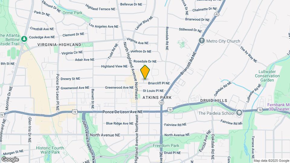 1102 Briarcliff Rd Map and Location Details
