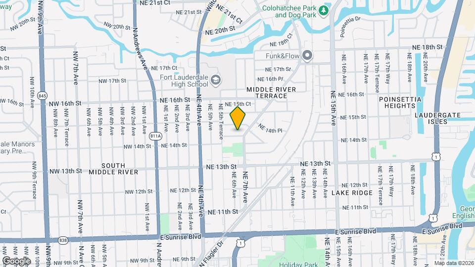 611 NE 14th Ct Map and Location Details