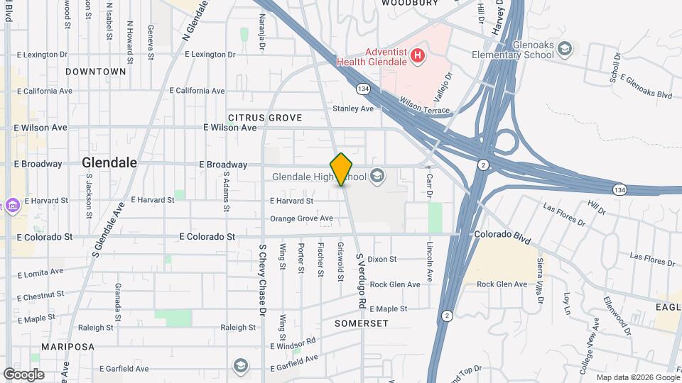 135 S Verdugo Rd Mapa y Detalles de la Ubicación