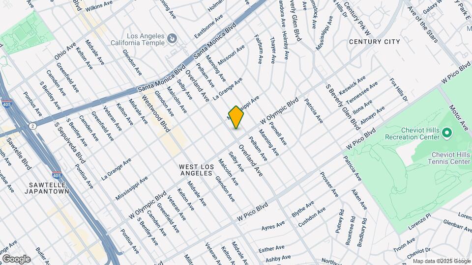 2138 Overland Ave Map and Location Details