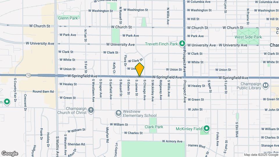 1117 W Springfield Ave Map and Location Details